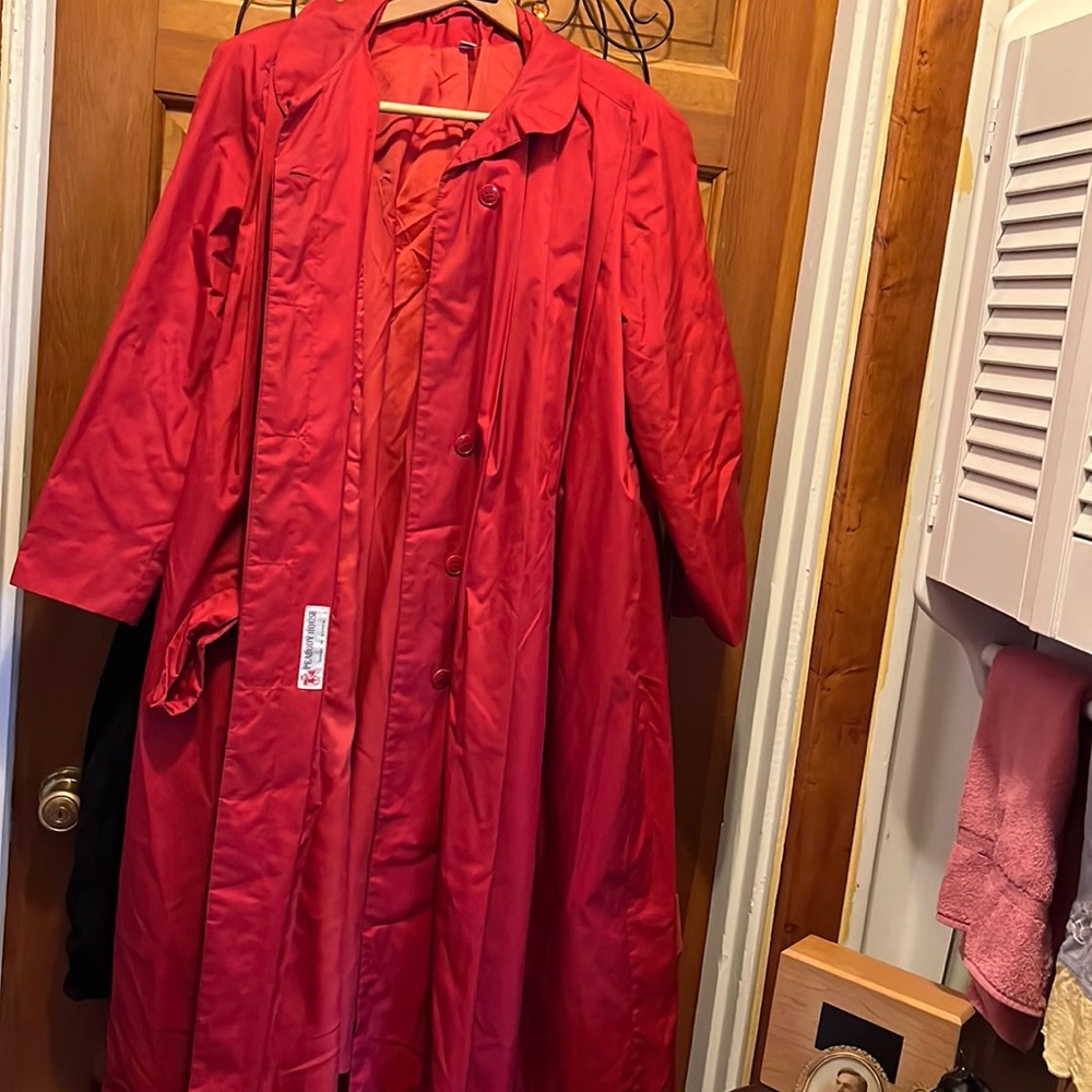 Vintage Full Length Red Rain Coat